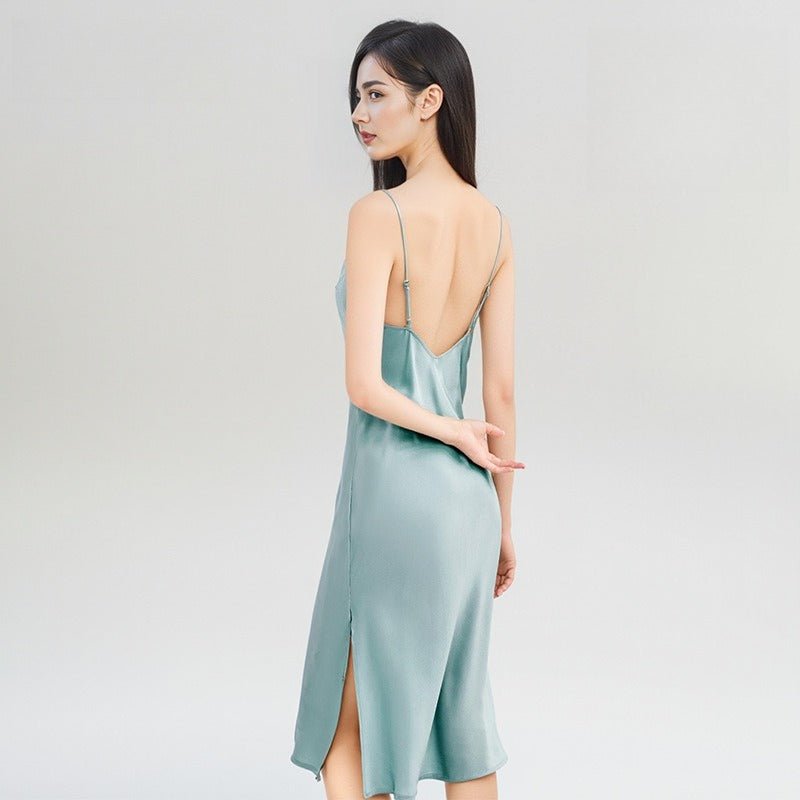 Adjustable strap silk slip dress for women in soft breathable silk