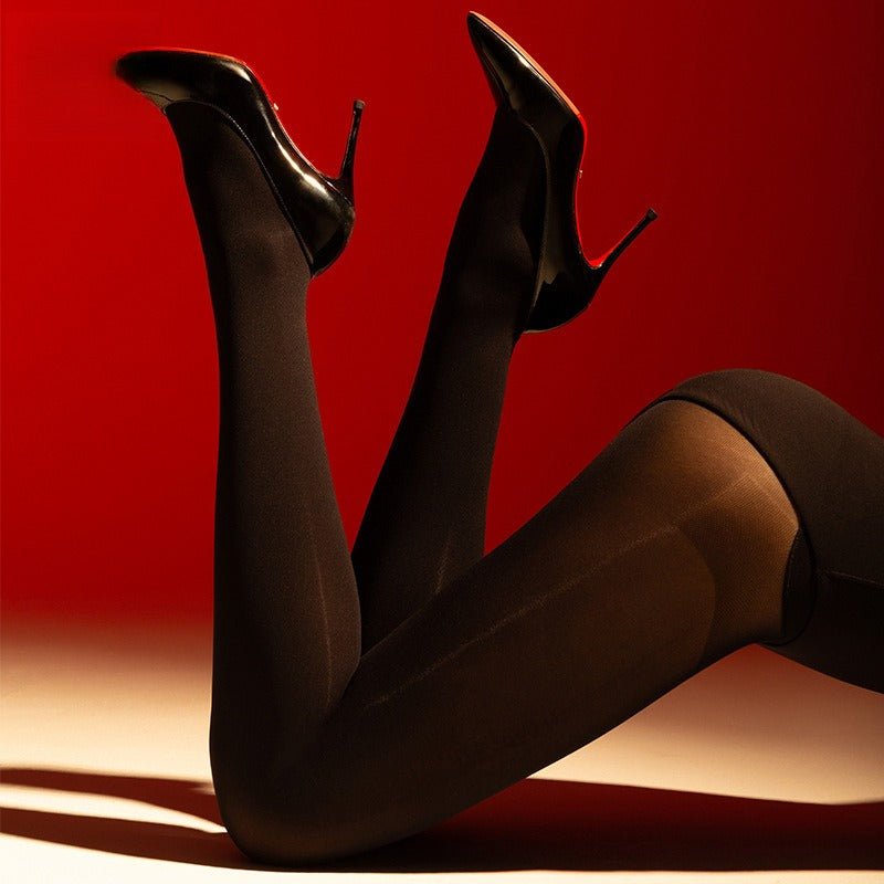 Black opaque tights for women with smooth fit