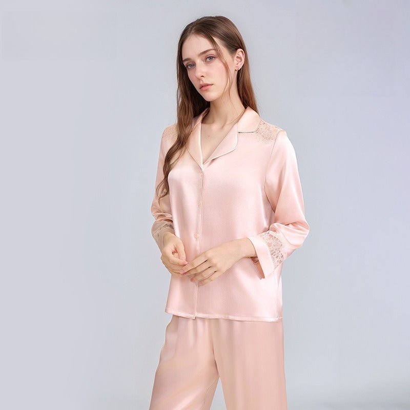 elegant silk loungewear set in red mulberry silk