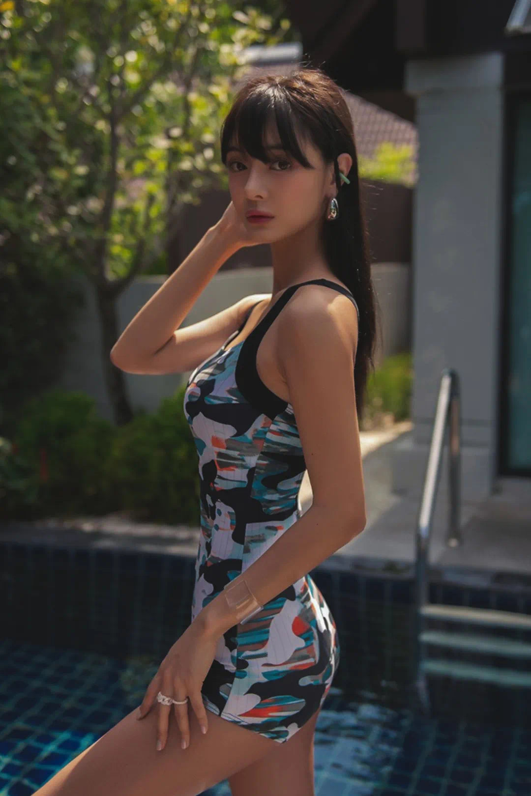 Modest One Piece Swimwear with Shorts