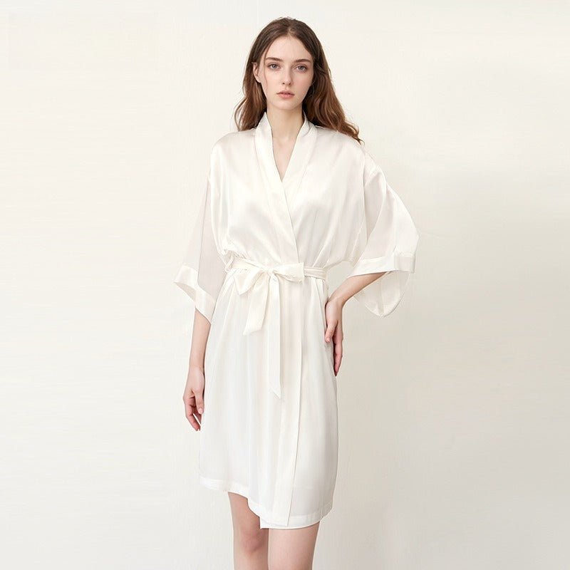 Lightweight mulberry silk robe for women in elegant lounge style