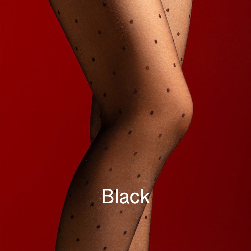 Lightweight polka dot pantyhose with smooth and natural look