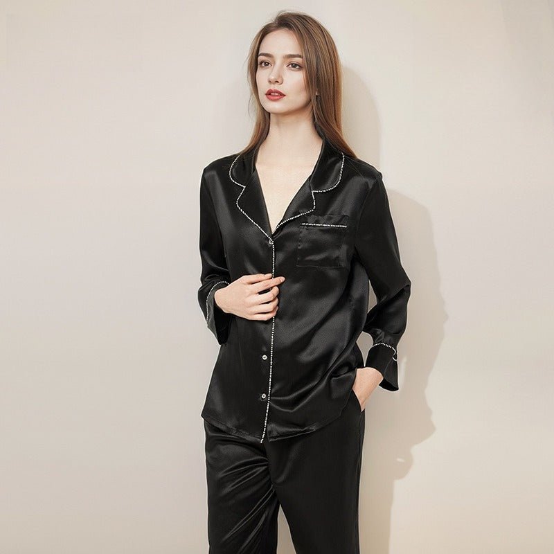 luxury mulberry silk loungewear set in rich red tone