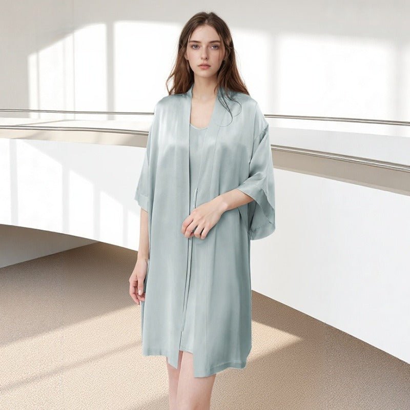 Luxury mulberry silk robe women lightweight and elegant