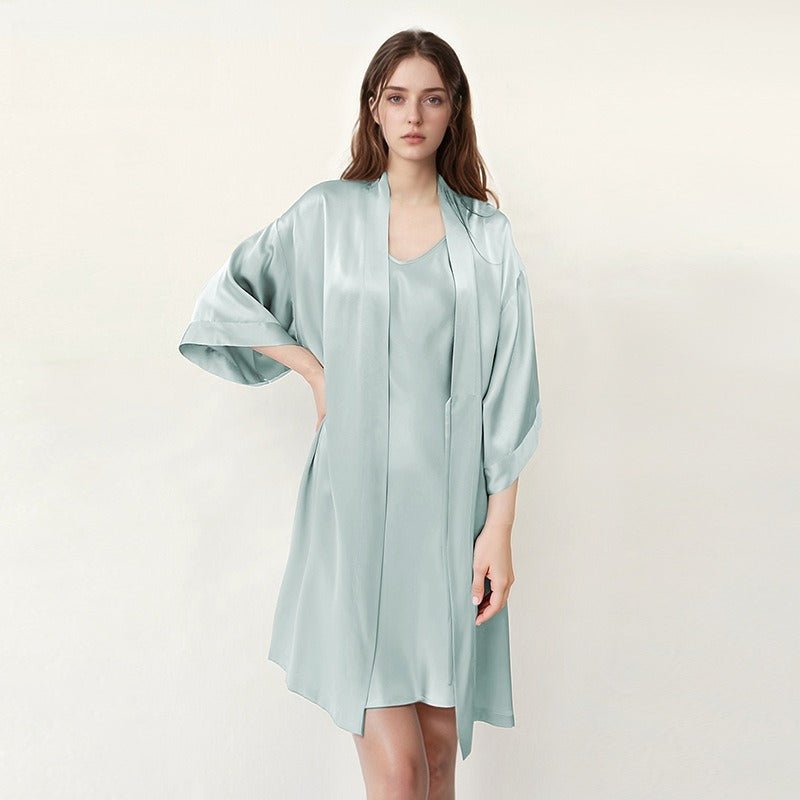 Mulberry silk kimono robe women soft breathable loungewear