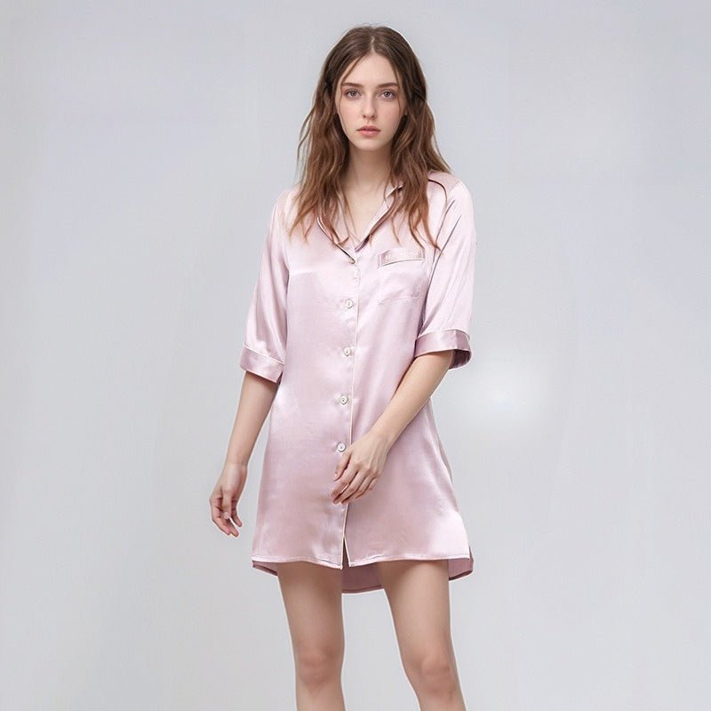 relaxed fit silk nightshirt with effortless style
