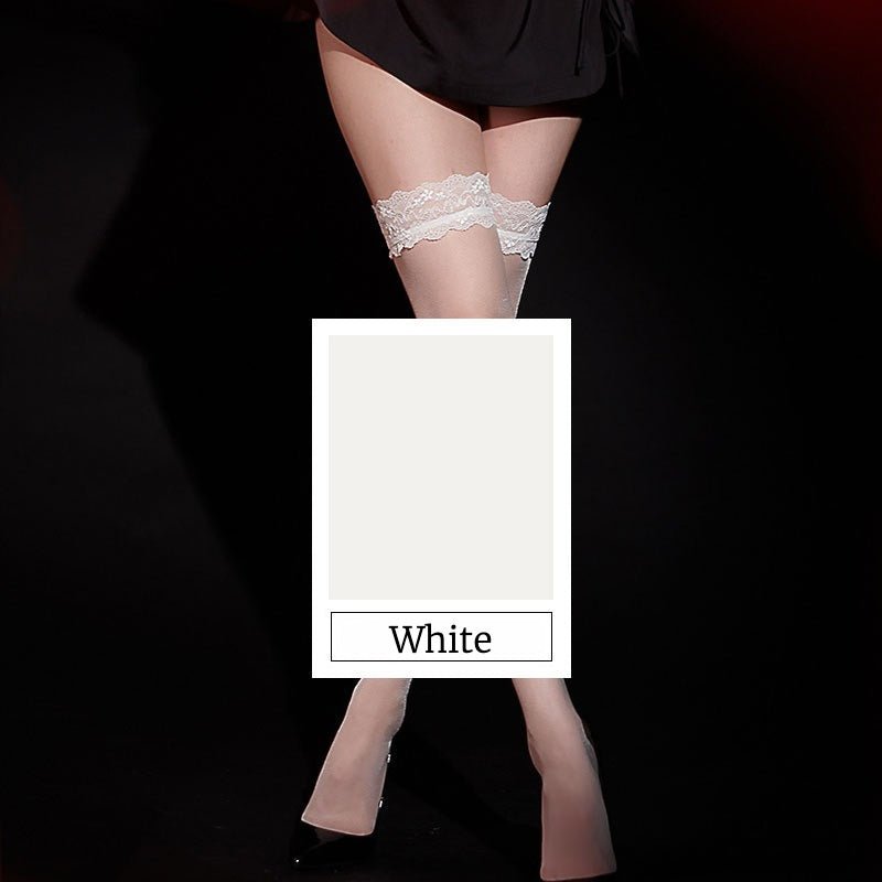 Elegant sheer black thigh high stockings for styling