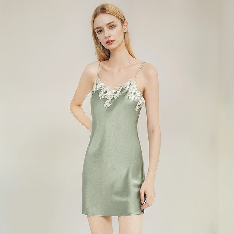 short silk nightdress for women in 100 percent mulberry silk