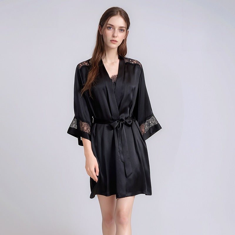 Silk robe and nightgown set ideal for honeymoon and wedding preparation