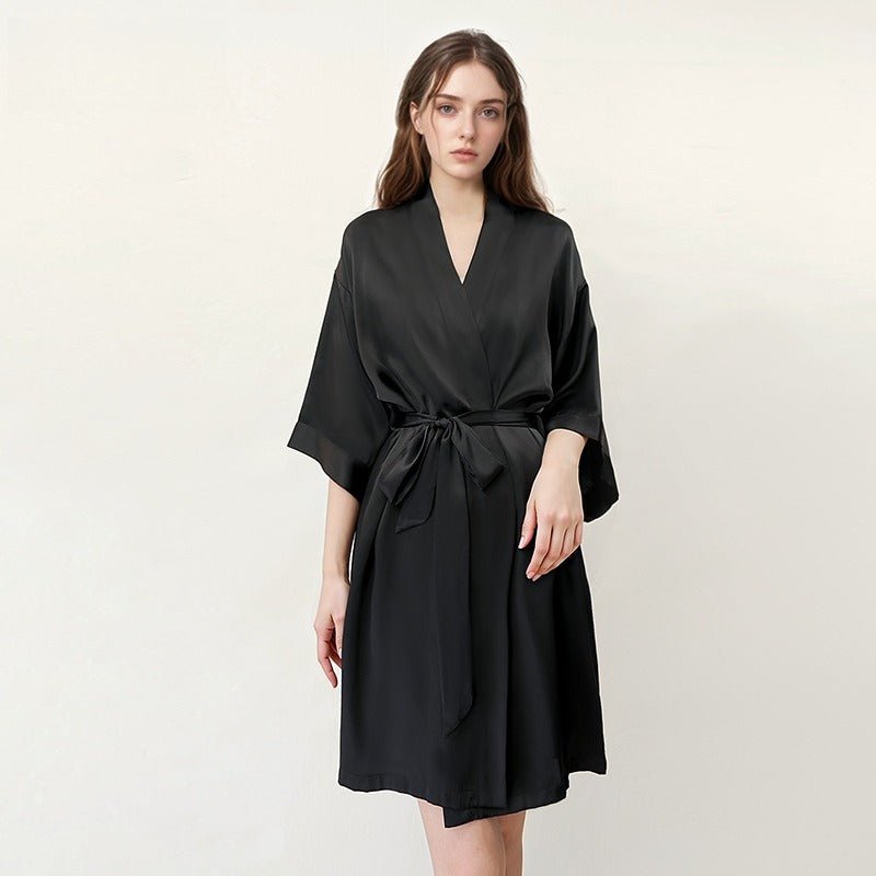 Silk robe women outdoor style chic kimono outerwear look