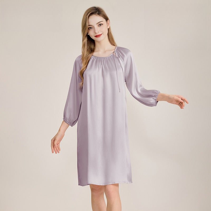100 percent mulberry silk nightdress for women with loose fit