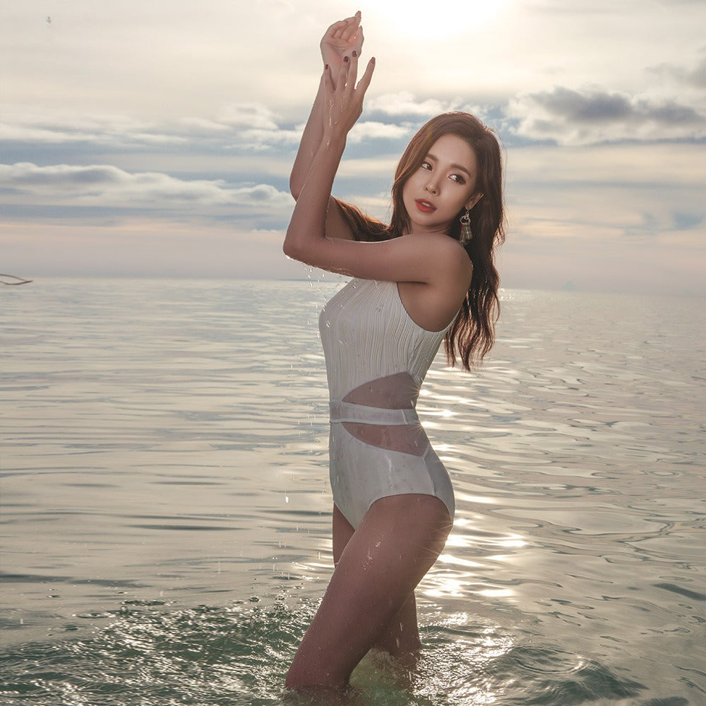 black swimsuit beach swimwear