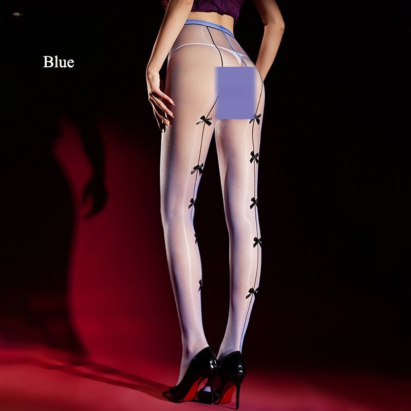 bow detail back seam tights elegant style
