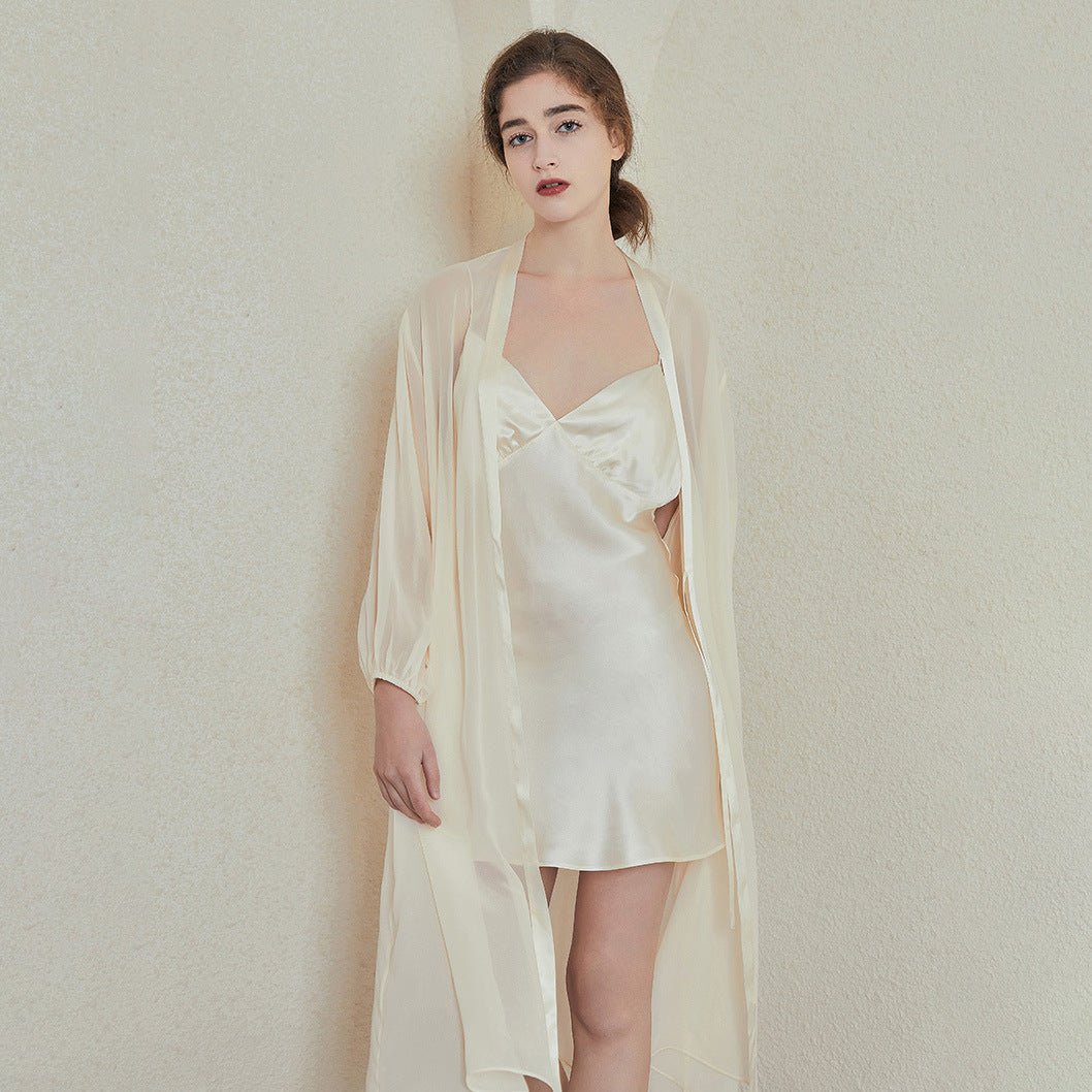 elegant silk loungewear set with smooth drape