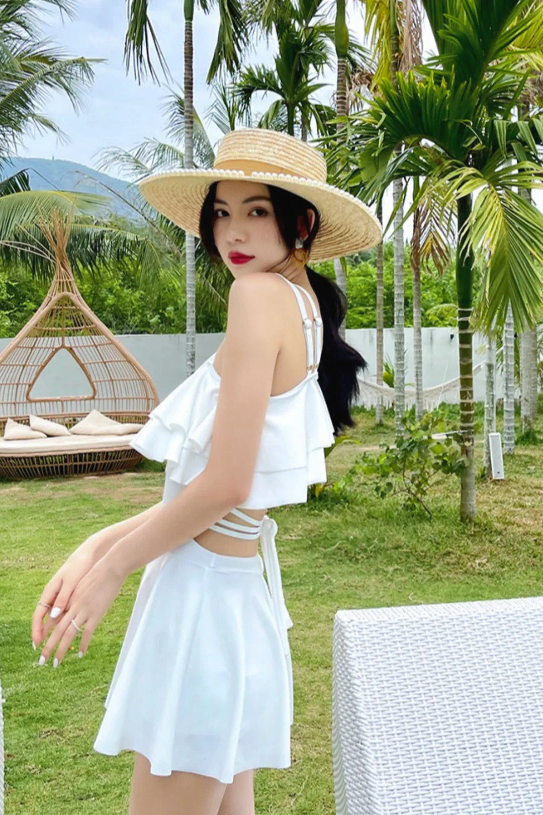 Modest Skirted One Piece Swimwear