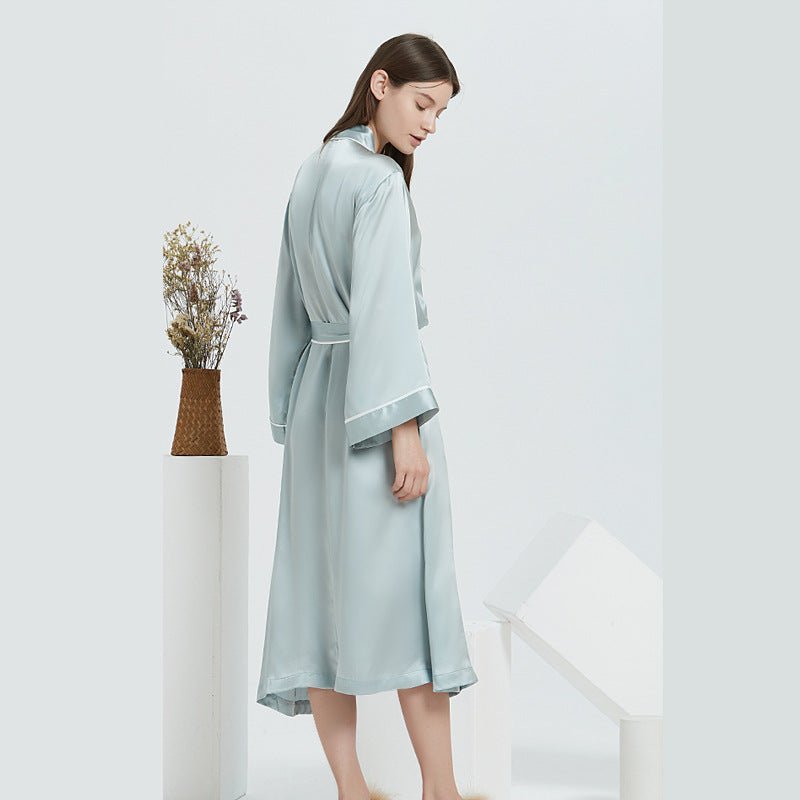 Luxury silk robe women in long relaxed fit