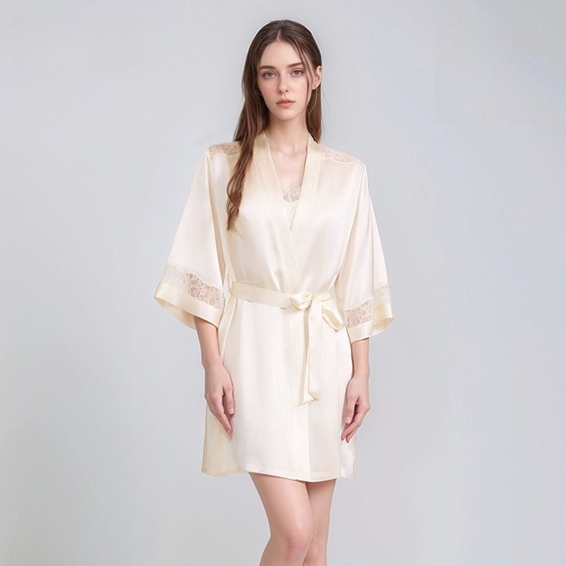 Mulberry silk bridal sleepwear set for honeymoon and special occasions
