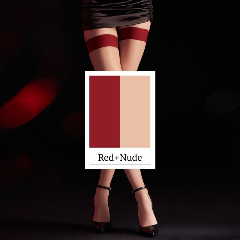 Sheer thigh high stockings women with silicone stay up design