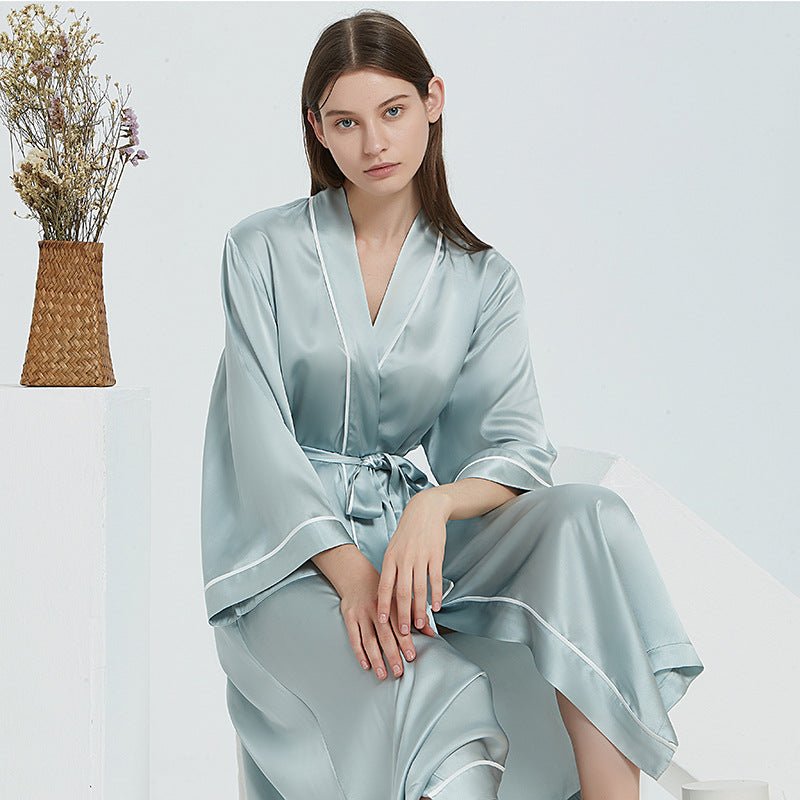 Silk kimono robe women with smooth breathable fabric