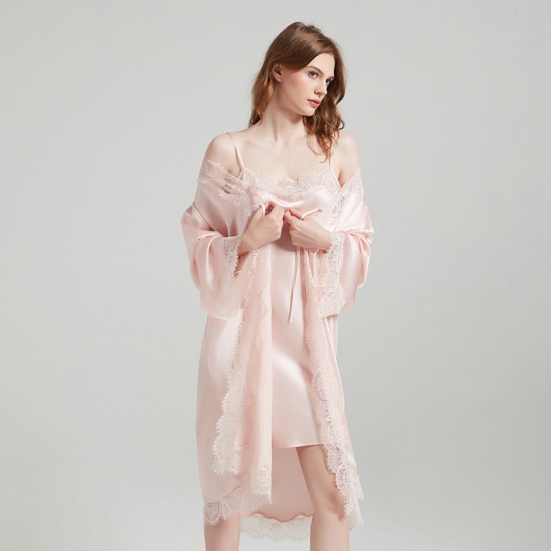 Silk nightwear set women soft breathable fabric