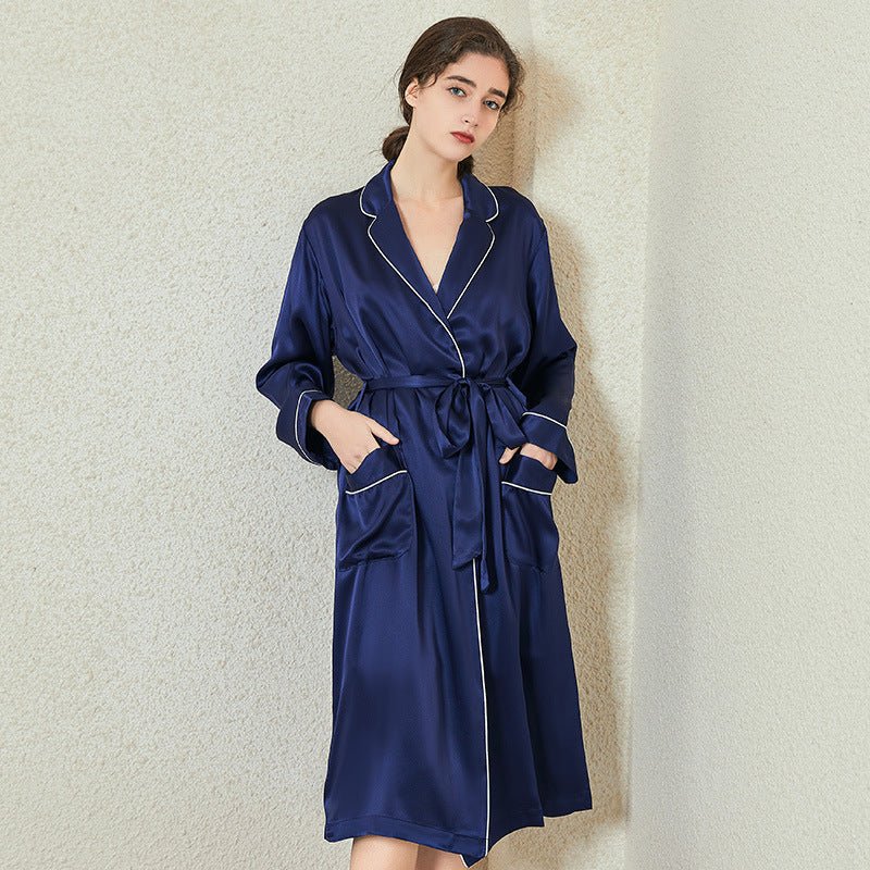 wedding morning silk robe with refined silhouette